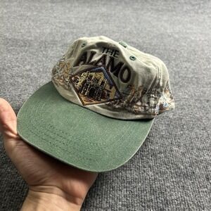 The Alamo Hat Cap Strap Back One Size Beige Green Attitude Souvenir Mens